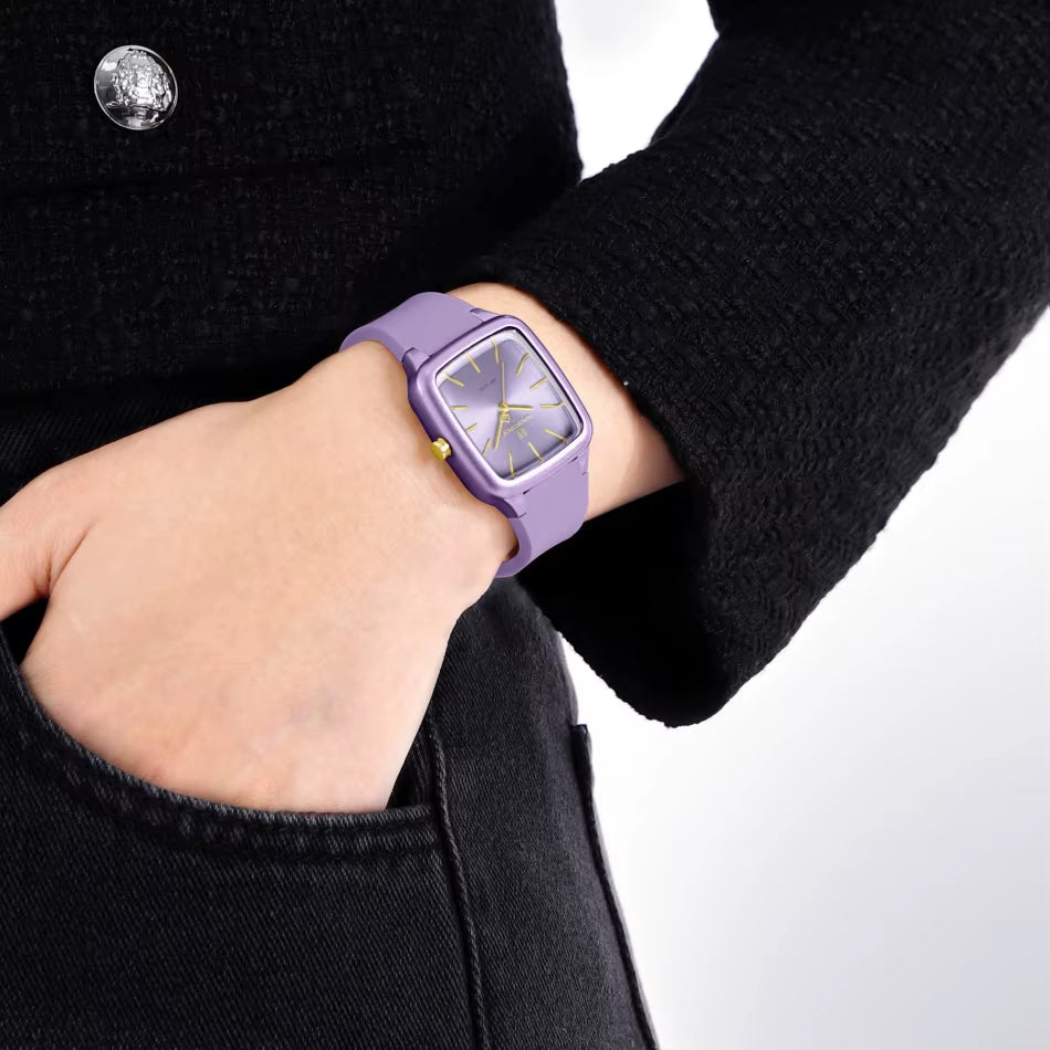 Girls Youth Fashion Watch Lightweight Silicone Minimalist Dot Line Waterproof Watches Casual Women Quartz Wristwatch