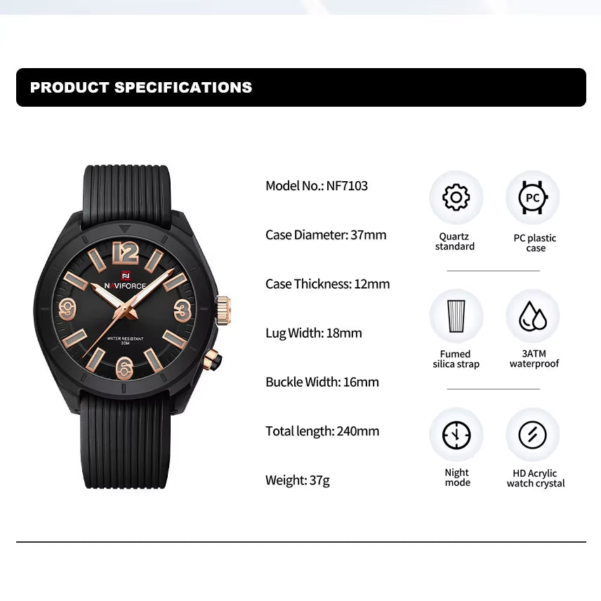Women'S Watches Fashion Elegant Ladies Waterproof Silicone Bracelet Luminous Quartz Wristwatches Girlfriend Gift 2024